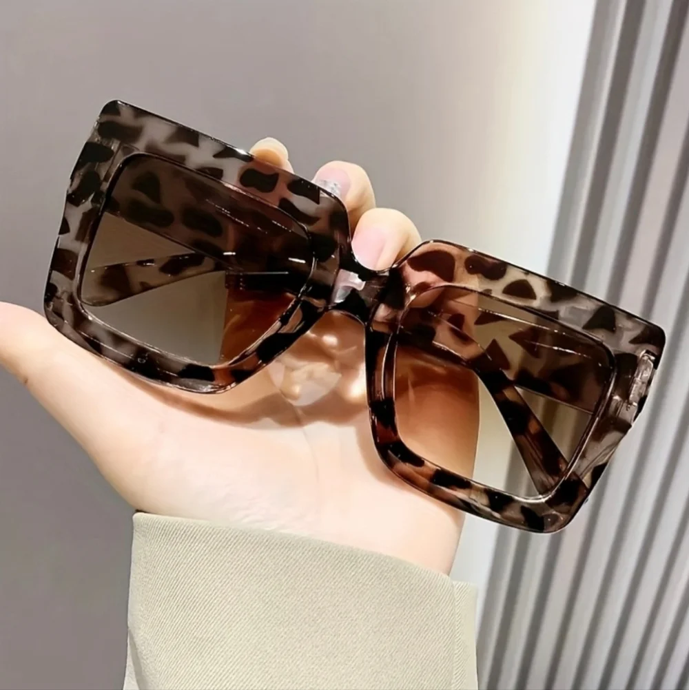 NEW Brown And Clear Oversized Fashion Glasses